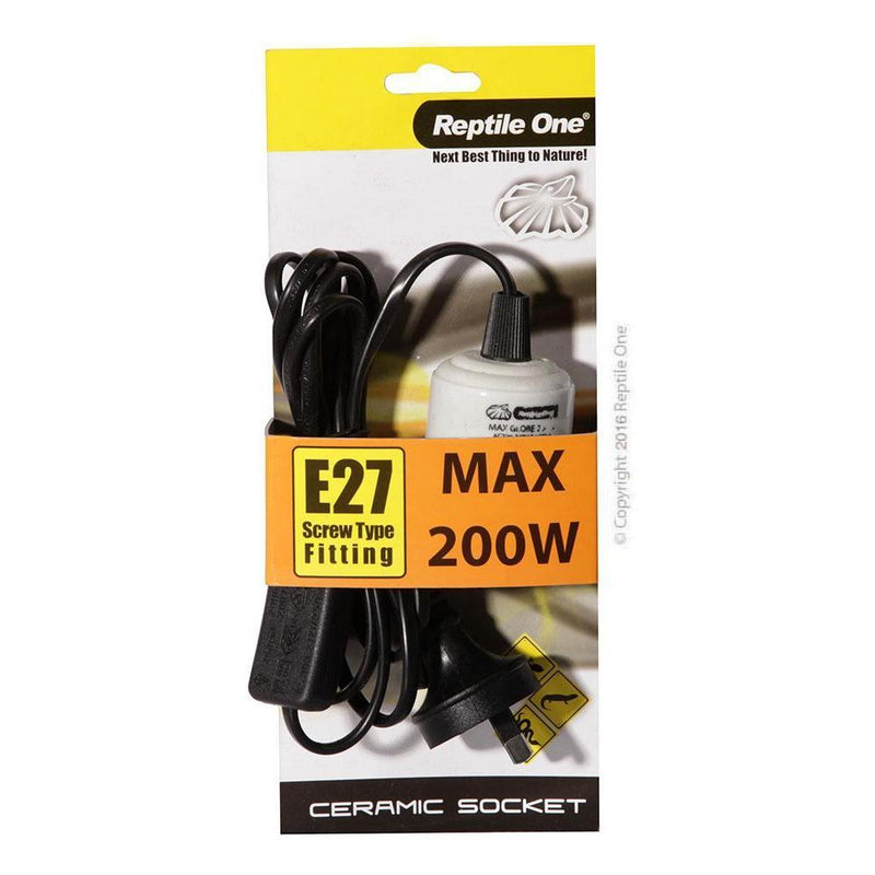 Reptile One Heat Lamp Ceramic Socket 200W-Habitat Pet Supplies