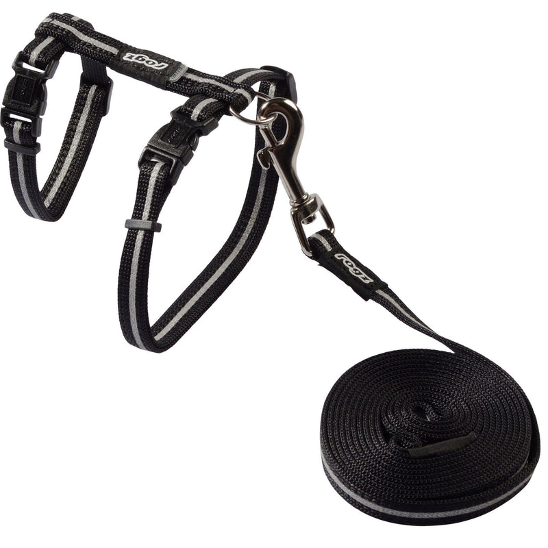 Rogz AlleyCat Extra Small Cat Harness Black (+_+)-Habitat Pet Supplies
