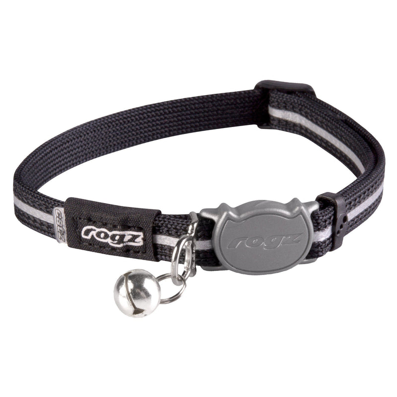 Rogz AlleyCat Safeloc Extra Small Cat Collar Black (+_+)-Habitat Pet Supplies