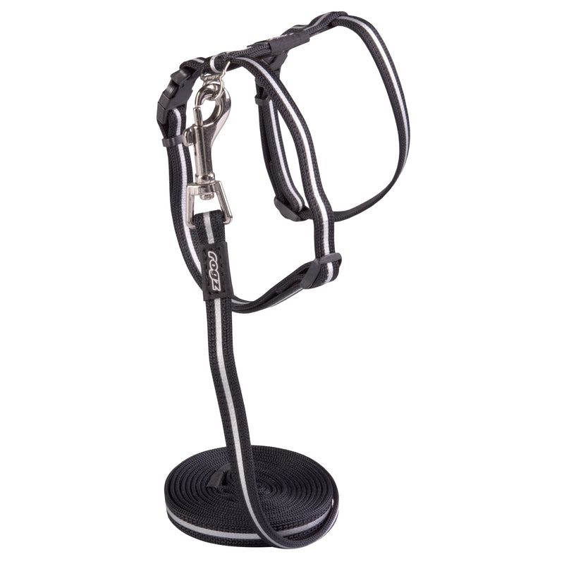 Rogz AlleyCat Small Cat Harness Black (+_+)-Habitat Pet Supplies