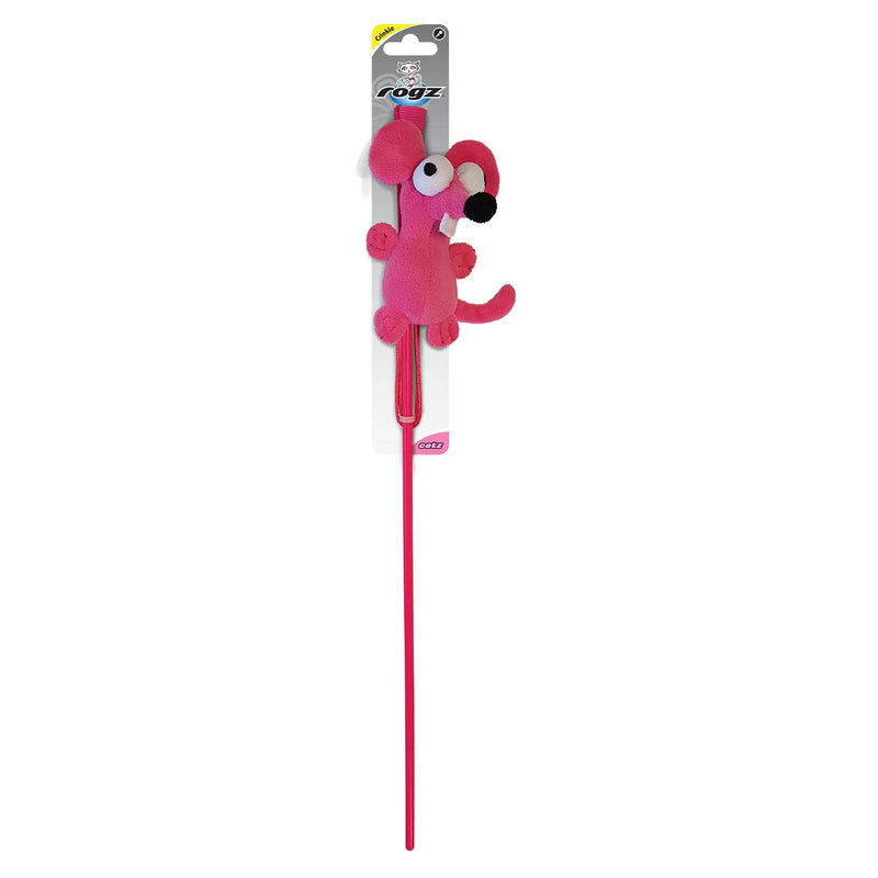 Rogz Cat Toy Wand Teaser Catnip Mouse***-Habitat Pet Supplies