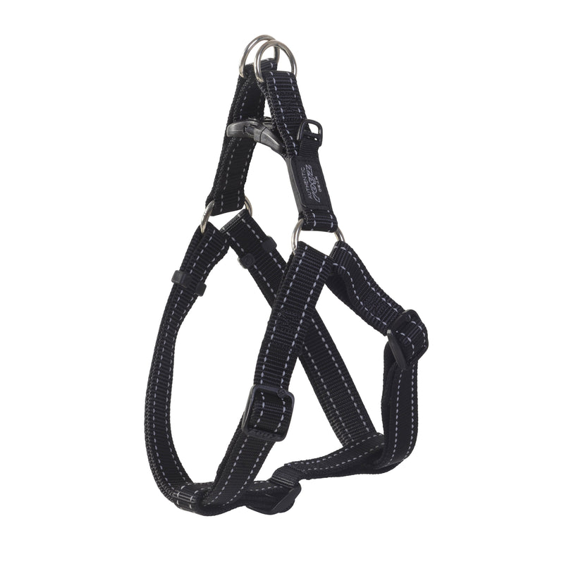 Rogz Classic Large Dog Step-In Harness Black-Habitat Pet Supplies