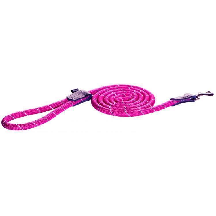 Rogz Classic Large Rope Dog Lead Pink :->>-Habitat Pet Supplies