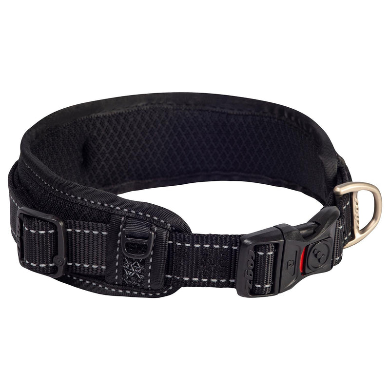 Rogz Classic Padded Dog Collar Black Extra Large***-Habitat Pet Supplies