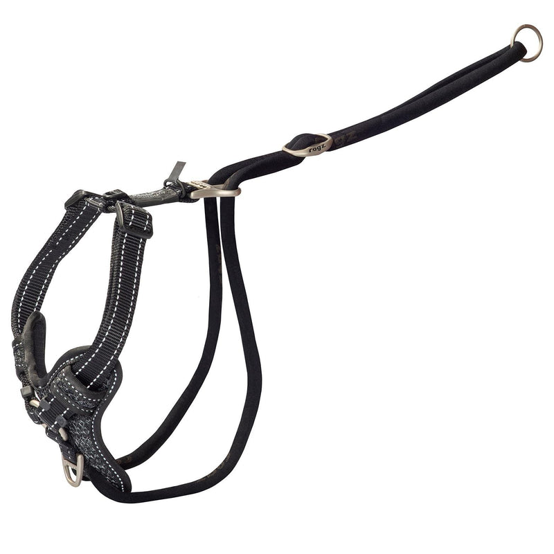 Rogz Control Stop Pull Dog Harness Black Large-Habitat Pet Supplies