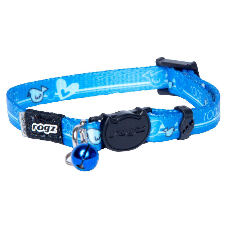 Rogz KiddyCat Safeloc Extra Small Cat Collar Royal Birds (+_+)-Habitat Pet Supplies