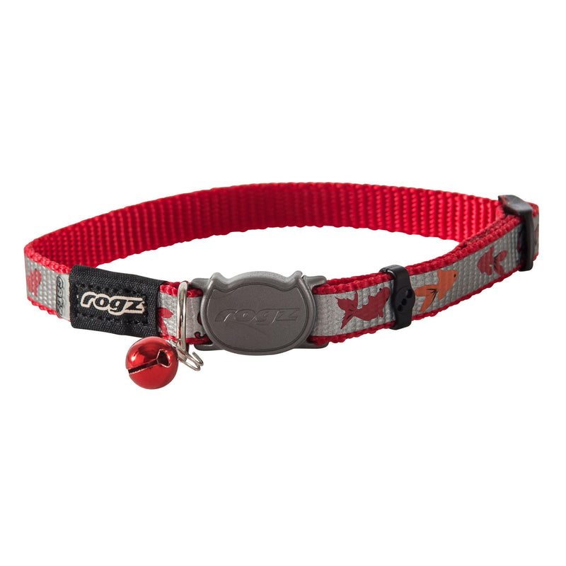 Rogz ReflectoCat Safeloc Extra Small Cat Collar Red Fish (+_+)-Habitat Pet Supplies