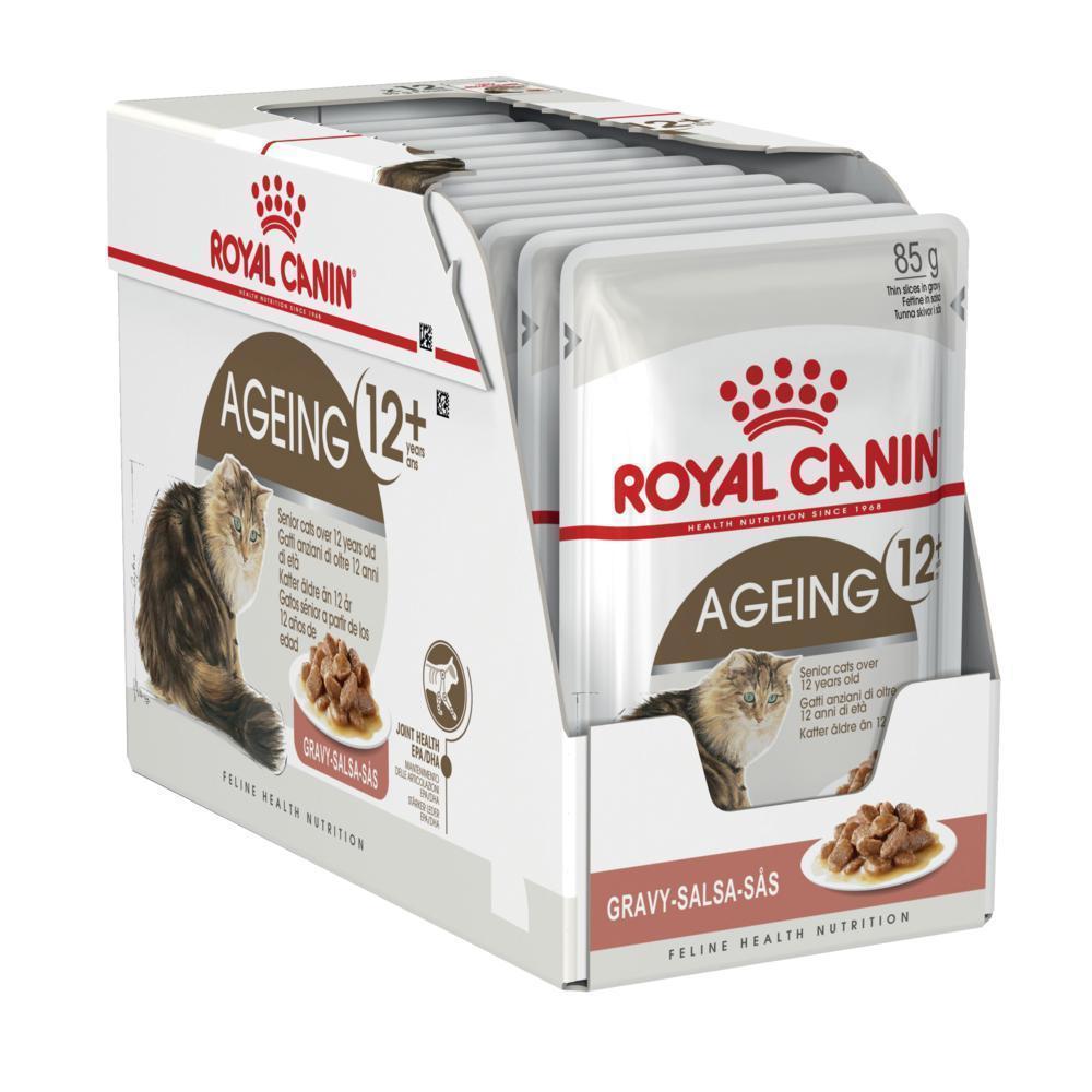 Royal Canin Cat Ageing 12+ with Gravy Wet Food Pouches 85g x 12^^^-Habitat Pet Supplies