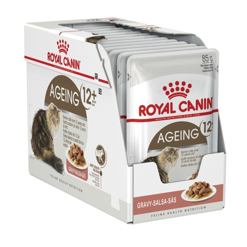 Royal Canin Cat Ageing 12+ with Gravy Wet Food Pouches 85g x 12-Habitat Pet Supplies