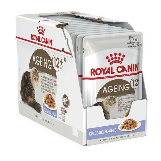 Royal Canin Cat Ageing 12+ with Jelly Wet Food Pouches 85g x 12^^^-Habitat Pet Supplies