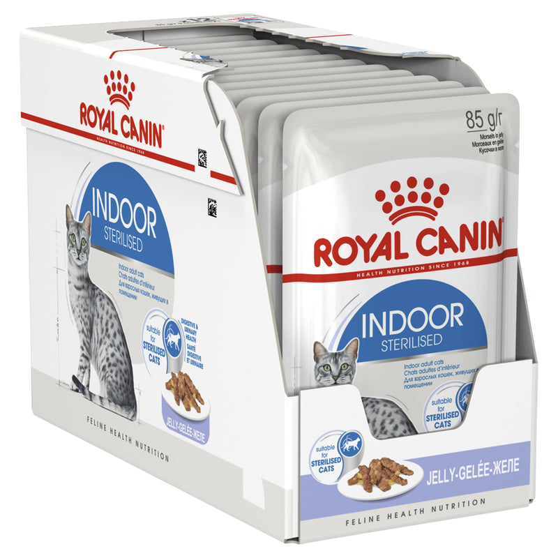 Royal Canin Cat Indoor with Jelly Wet Food Pouches 85g x 12^^^-Habitat Pet Supplies
