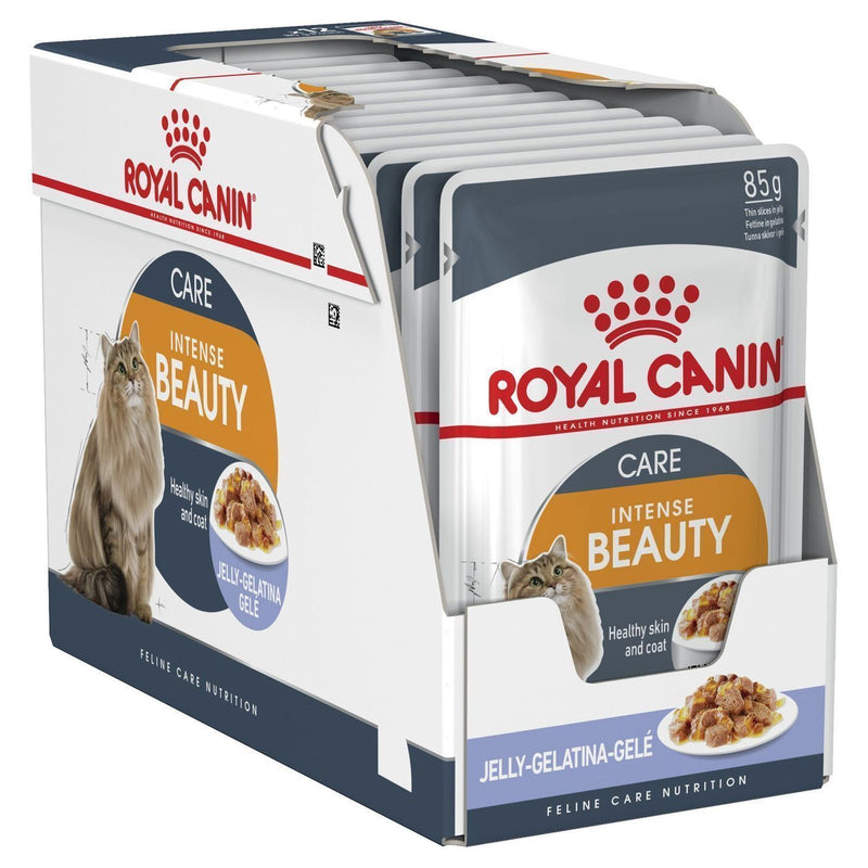 Royal Canin Cat Intense Beauty with Jelly Adult Wet Food Pouches 85g x 12-Habitat Pet Supplies