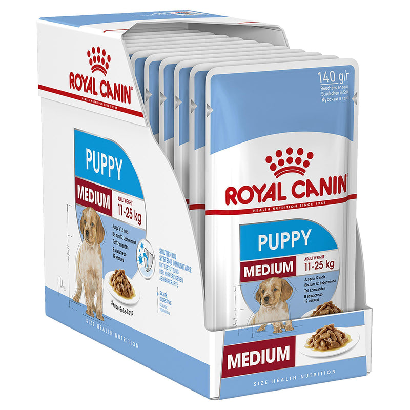 Royal Canin Dog Medium Puppy Wet Food Pouches 140g x 10-Habitat Pet Supplies