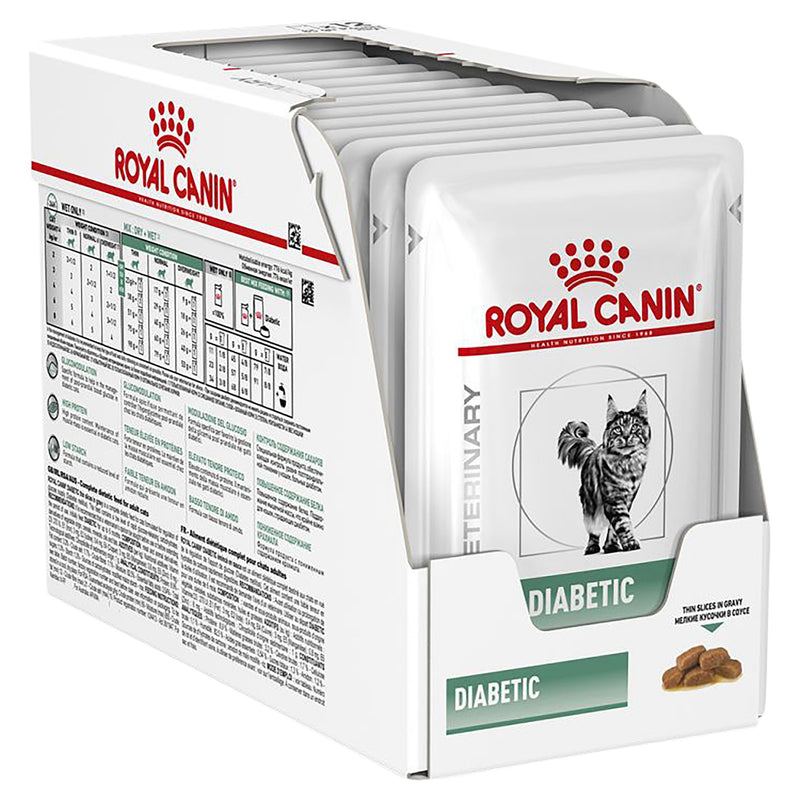 Royal Canin Veterinary Diet Cat Diabetic Wet Food Pouches 85g x 12-Habitat Pet Supplies