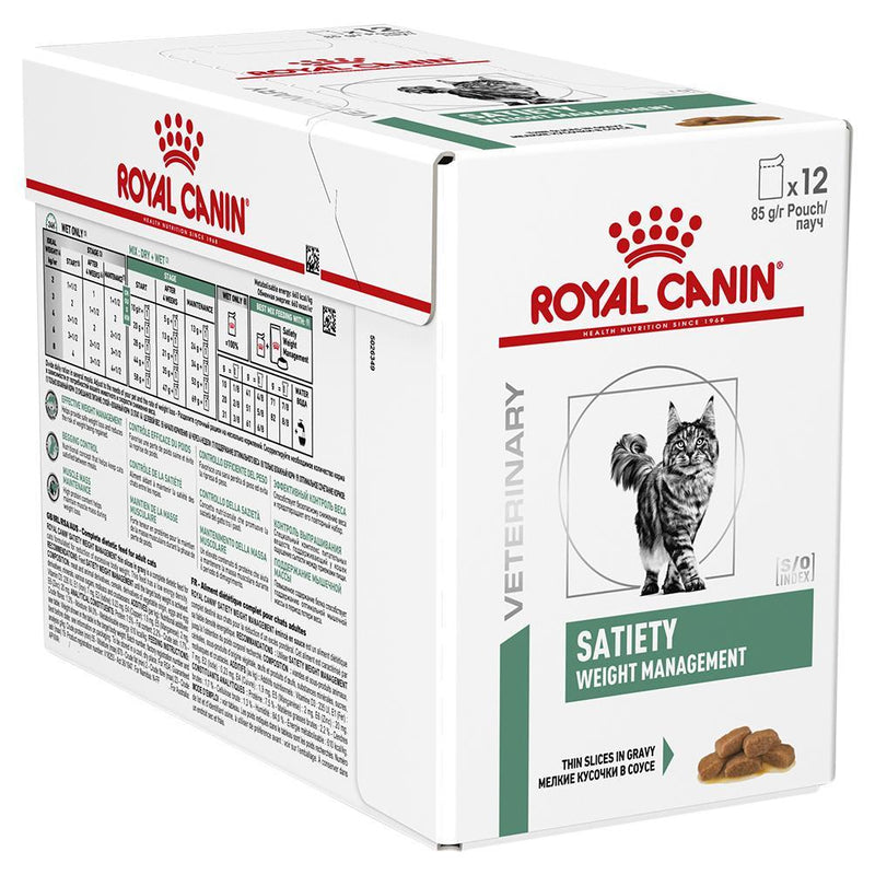 Royal Canin Veterinary Diet Cat Satiety Wet Food Pouches 85g x 12