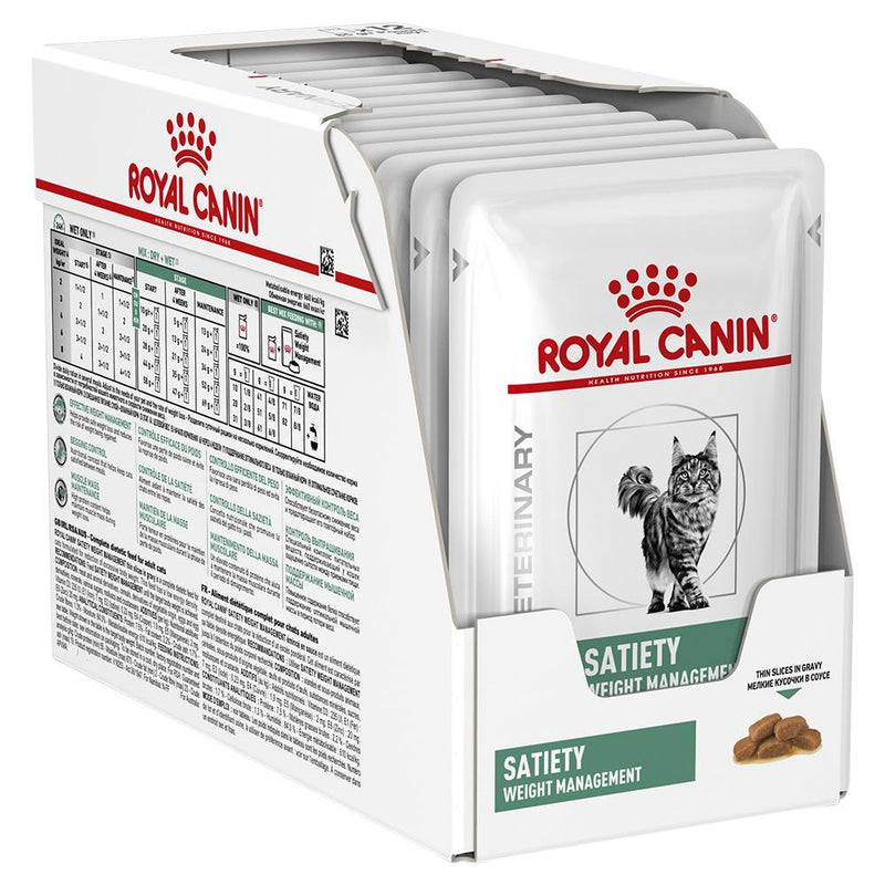 Royal Canin Veterinary Diet Cat Satiety Wet Food Pouches 85g x 12-Habitat Pet Supplies
