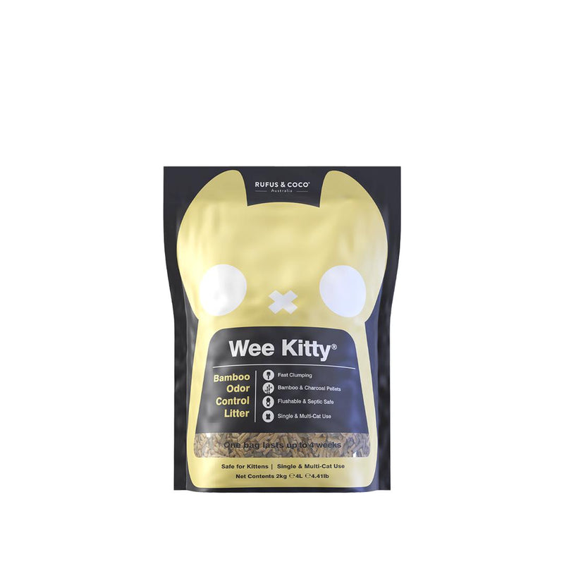 Rufus & Coco Wee Kitty Bamboo Odour Control Clumping Cat Litter 2kg-Habitat Pet Supplies