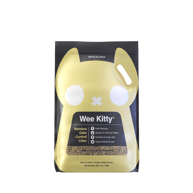Rufus & Coco Wee Kitty Bamboo Odour Control Clumping Cat Litter 4kg-Habitat Pet Supplies