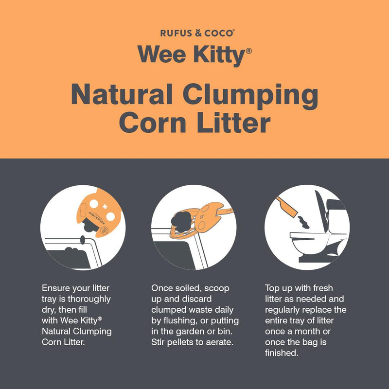 Rufus & Coco Wee Kitty Corn Clumping Cat Litter 9kg