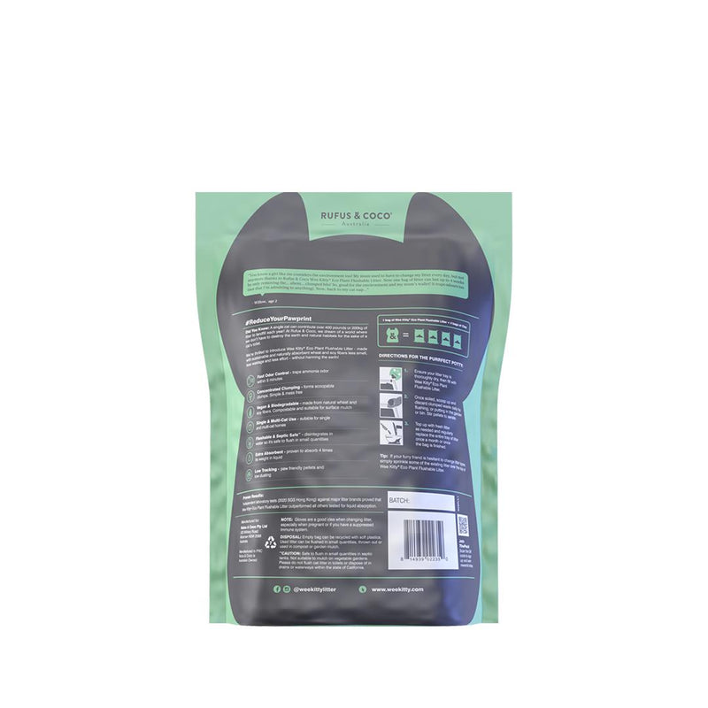 Rufus & Coco Wee Kitty Eco Plant Clumping Cat Litter 2kg Habitat Pet