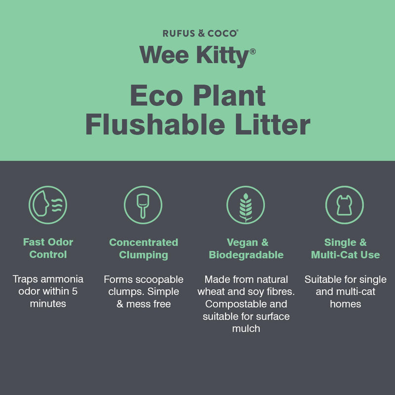 Rufus & Coco Wee Kitty Eco Plant Clumping Cat Litter 2kg