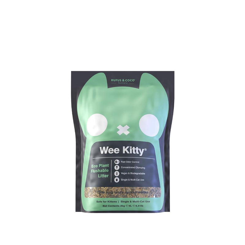 Rufus & Coco Wee Kitty Eco Plant Clumping Cat Litter 2kg-Habitat Pet Supplies