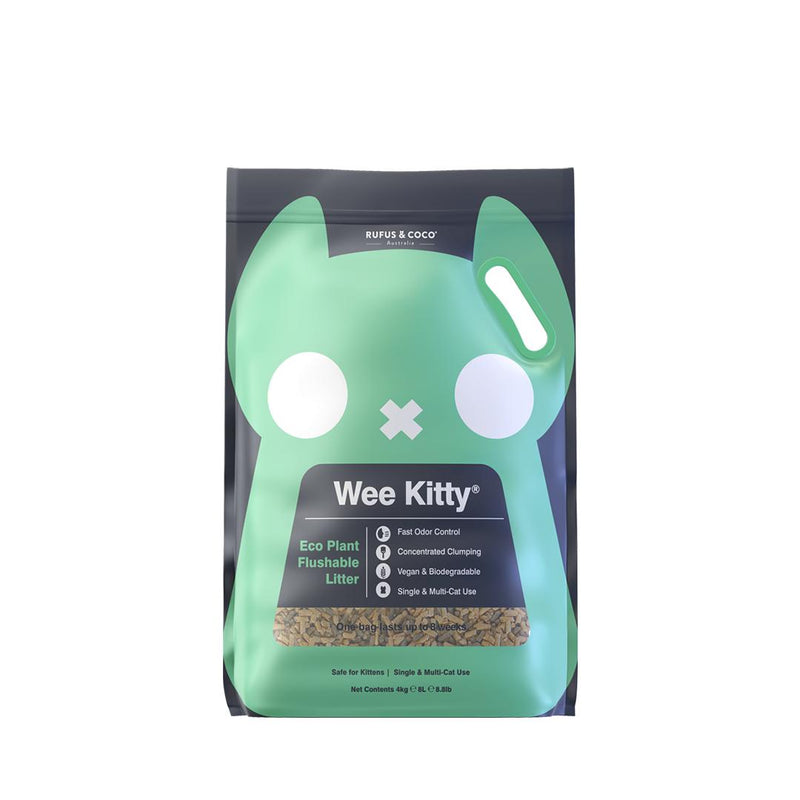 Rufus & Coco Wee Kitty Eco Plant Clumping Cat Litter 4kg-Habitat Pet Supplies