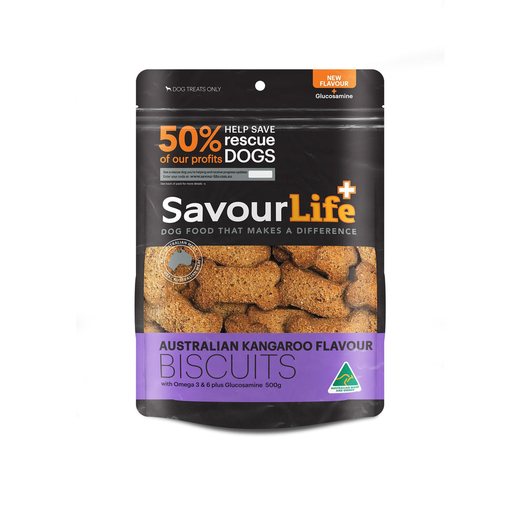 SavourLife Australian Kangaroo Biscuits Dog Treats 500g^^^-Habitat Pet Supplies