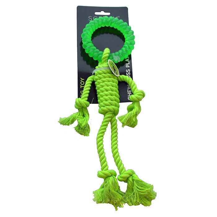 Scream Rope Man Green Dog Toy-Habitat Pet Supplies