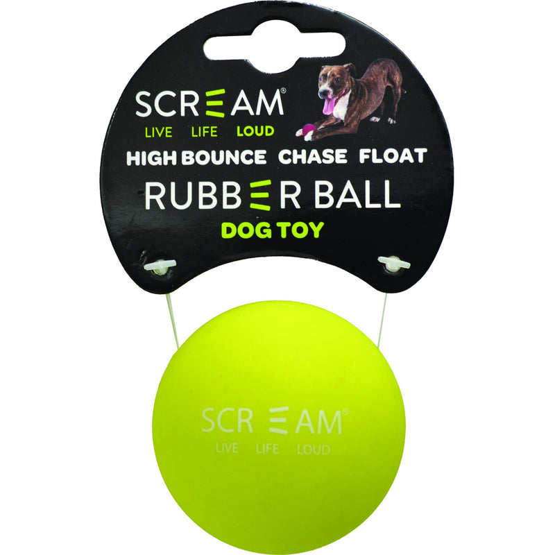 Scream Rubber Ball Green Dog Toy-Habitat Pet Supplies