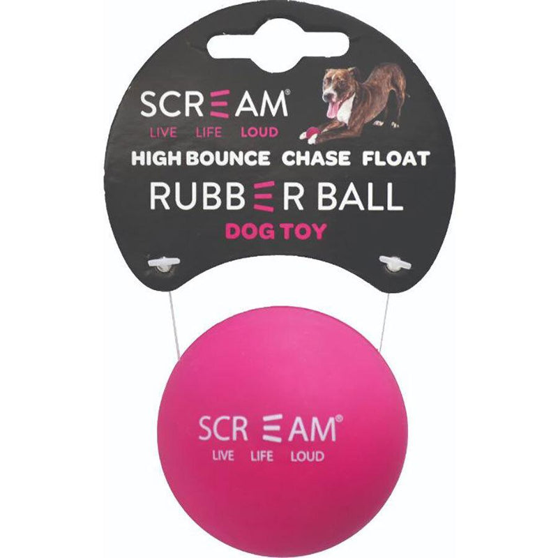 Scream Rubber Ball Pink Dog Toy-Habitat Pet Supplies