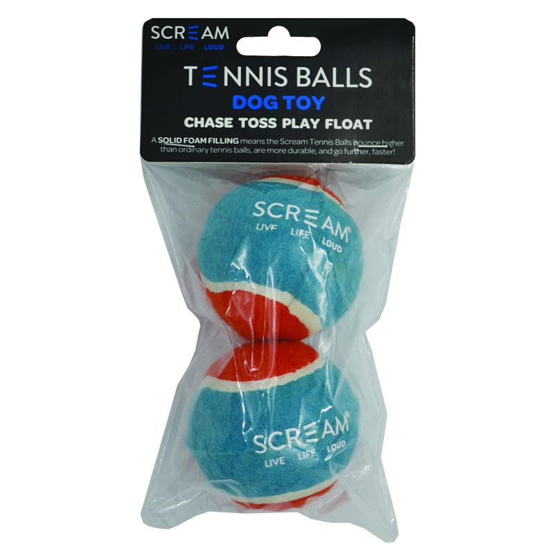 Scream Tennis Balls Medium Blue and Orange Dog Toy 2 Pack :->>-Habitat Pet Supplies