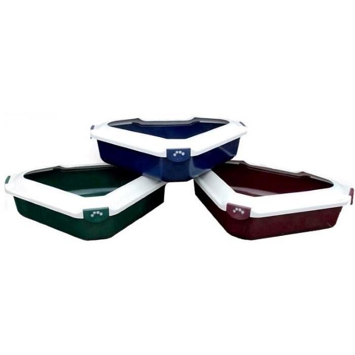 Showmaster Corner Cat Litter Tray with Rim-Habitat Pet Supplies