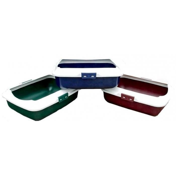 Showmaster Rectangular Cat Litter Tray with Rim-Habitat Pet Supplies