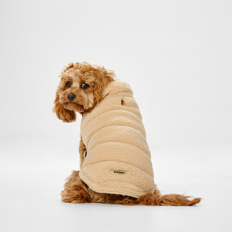 Snooza Dog Apparel Teddy Puffer Jacket Caramel Small