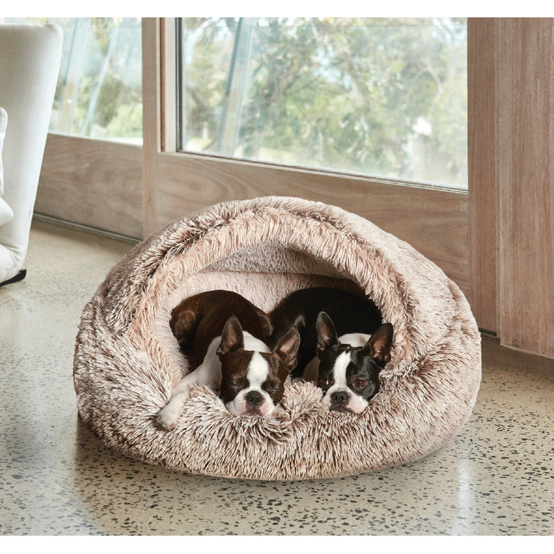 Snooza Hooded Cuddler Soothing and Calming Mink Dog Bed Medium