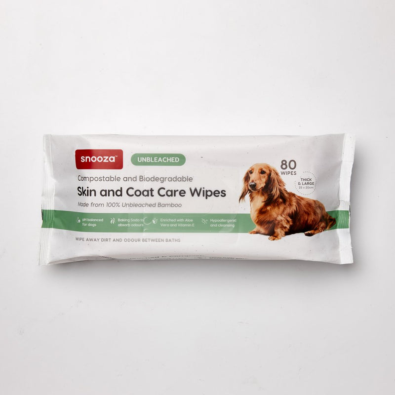 Snooza Skin and Coat Care Pet Wipes Unbleached