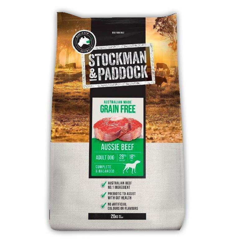 Stockman and Paddock Grain Free Beef Dry Dog Food 20kg-Habitat Pet Supplies
