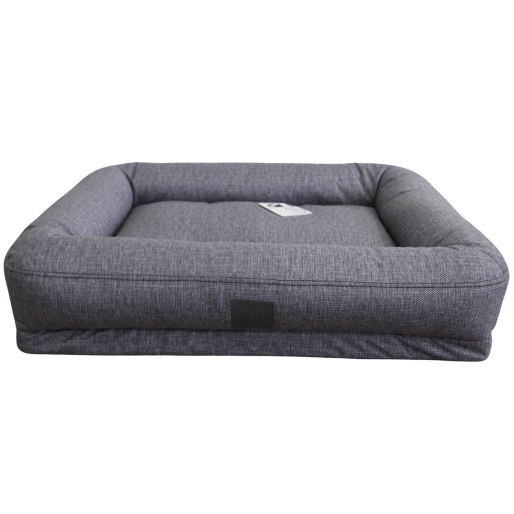 T&S Bolster Lounge Dog Bed Steel Grey Large-Habitat Pet Supplies