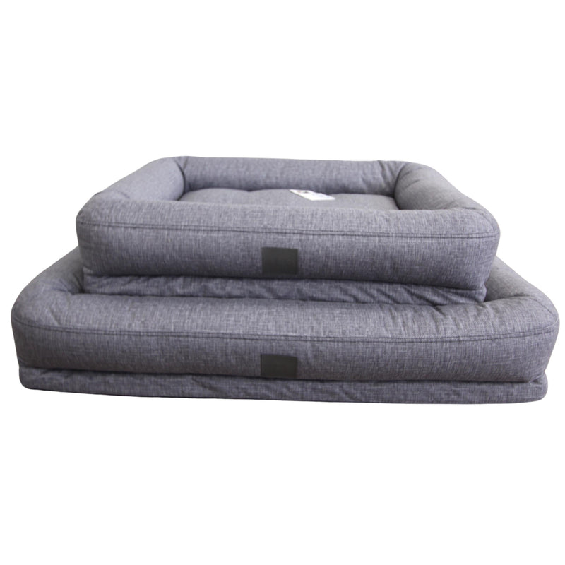 T&S Bolster Lounge Dog Bed Steel Grey Small