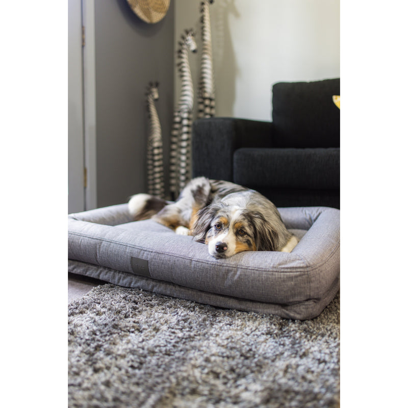T&S Bolster Lounge Dog Bed Steel Grey Small