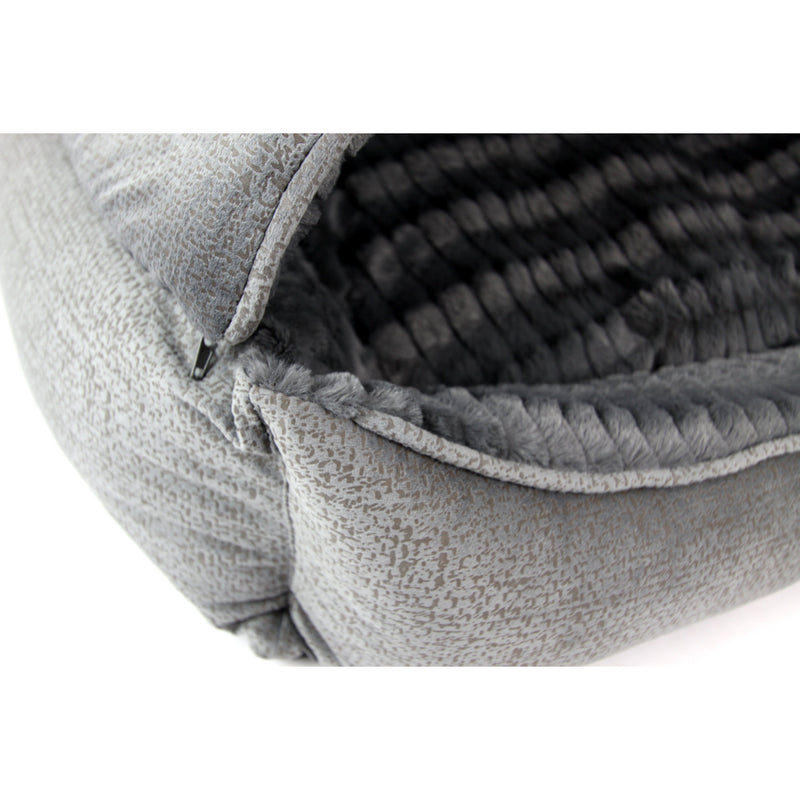 T&S Canopy Plush Grey Dog Bed