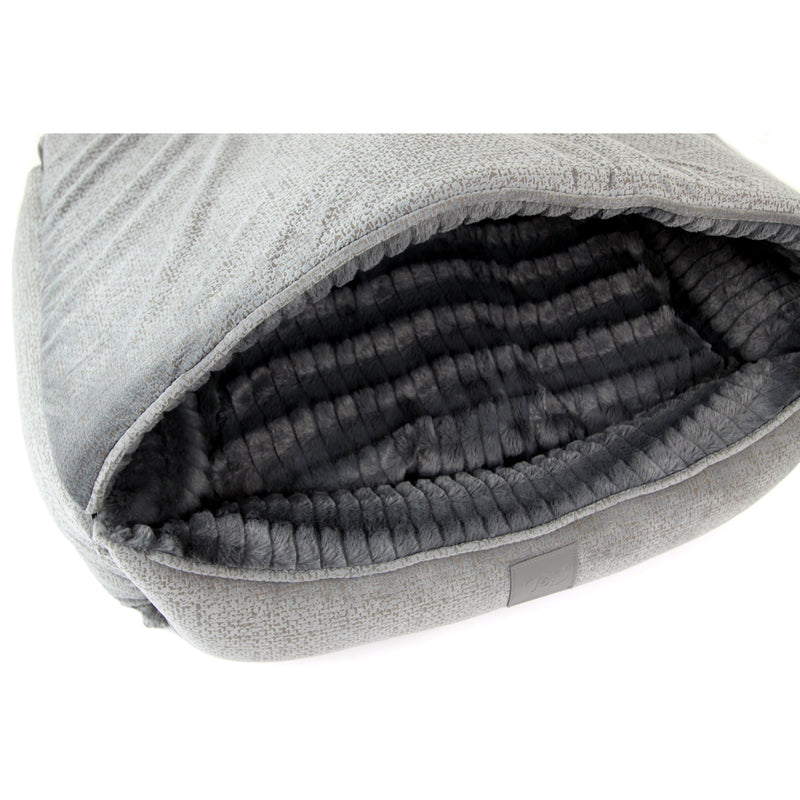 T&S Canopy Plush Grey Dog Bed