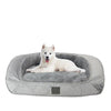 T&S Portsea Plush Lounge Koala Grey Dog Bed Large