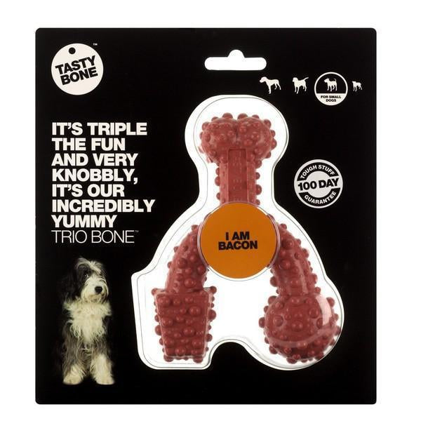 TastyBone Dog Toy Nylon Bacon Trio Bone for Small Dogs-Habitat Pet Supplies