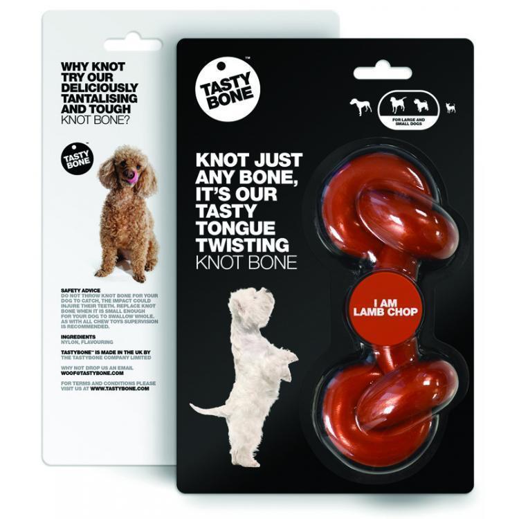 TastyBone Dog Toy Nylon Knotted Bone Lamb Chop*-Habitat Pet Supplies