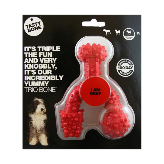 TastyBone Dog Toy Nylon Trio Beef Bone for Small Dogs