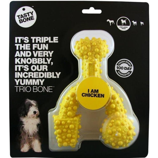TastyBone Dog Toy Nylon Trio Chicken Bone for Large Dogs