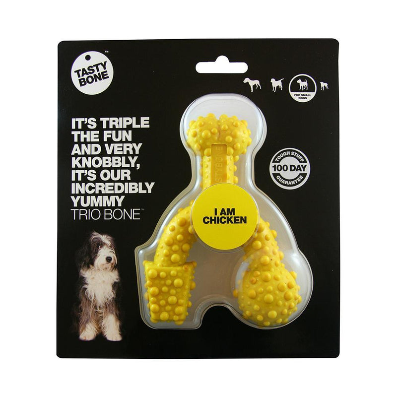TastyBone Dog Toy Nylon Trio Chicken Bone for Small Dogs-Habitat Pet Supplies