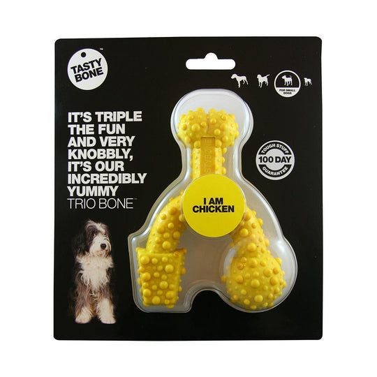 TastyBone Dog Toy Nylon Trio Chicken Bone for Small Dogs